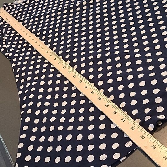 POPYOUNG sz XL navy midi dress with white polka-dots - Picture 5 of 9